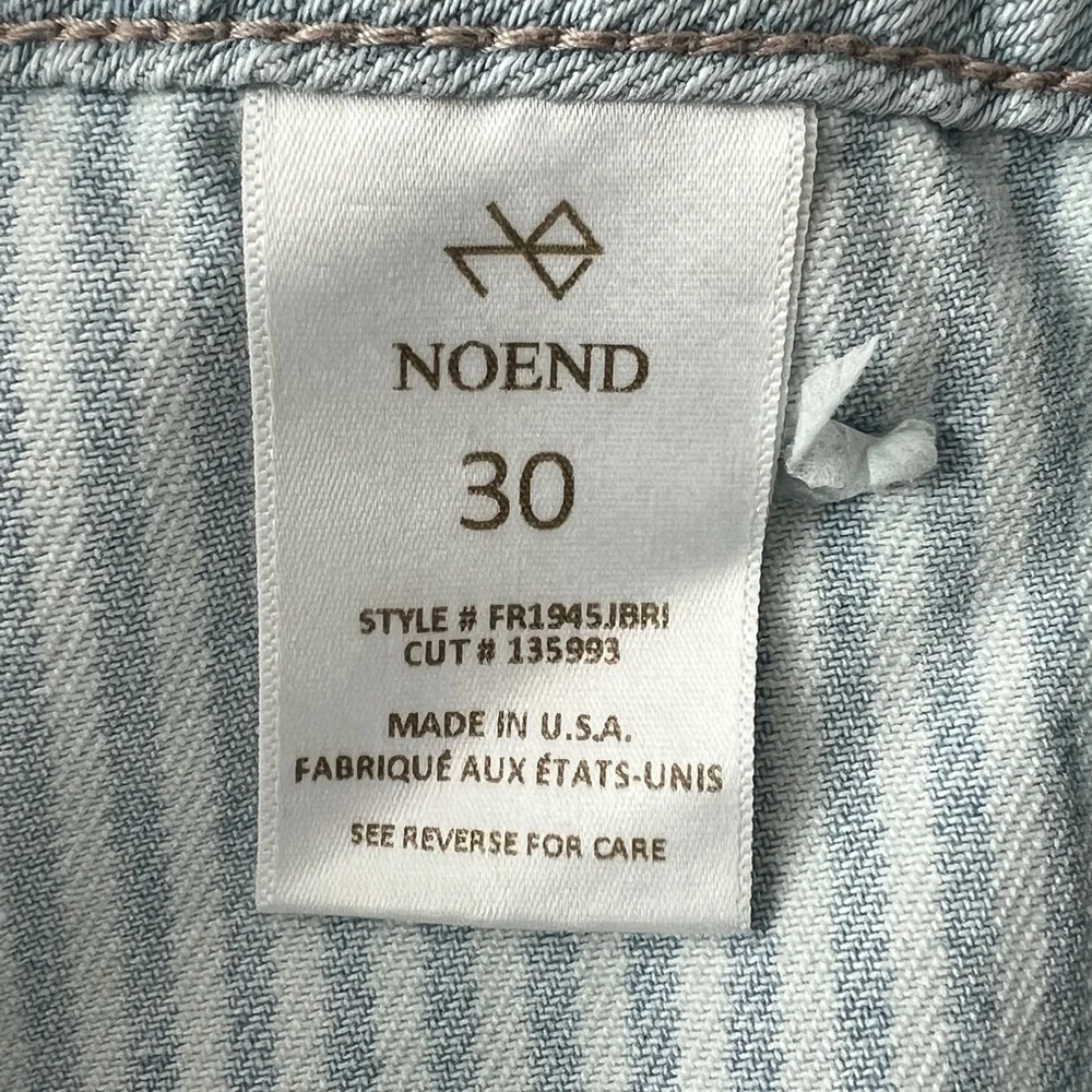 NOEND Denim Jeans Light Wash Hi Rise Wide Leg Pintuck Stripe Panels NWT 30 - Picture 11 of 14